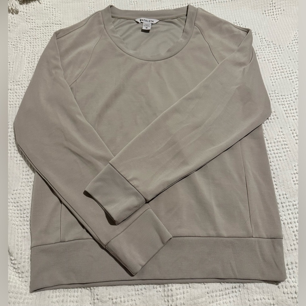 Athleta Neutral Colored Oversized Pullover Sweatshirt size XS